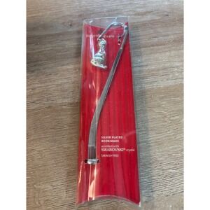 Harvey Lewis Regent Square Silver Plated Cat Bookmark with Swarovski Crystal